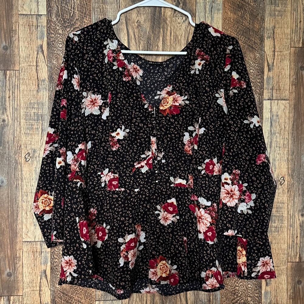 Torrid Peplum Chablis Corset Back Top Floral Plus Size 2x